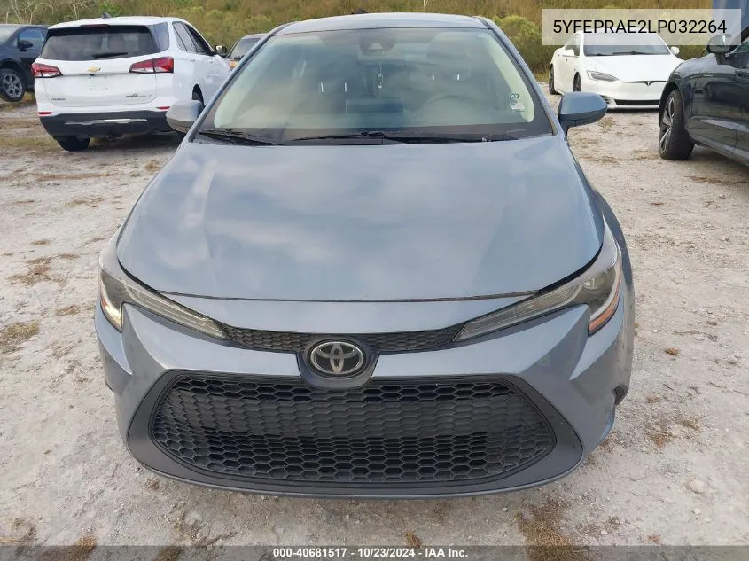 2020 Toyota Corolla Le VIN: 5YFEPRAE2LP032264 Lot: 40681517