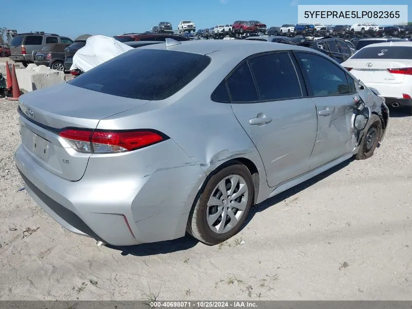 2020 Toyota Corolla Le VIN: 5YFEPRAE5LP082365 Lot: 40698071