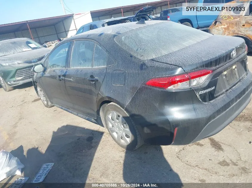 2020 Toyota Corolla Le VIN: 5YFEPRAEXLP109933 Lot: 40705585