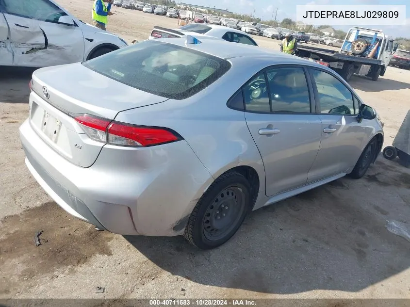 2020 Toyota Corolla Le VIN: JTDEPRAE8LJ029809 Lot: 40711583