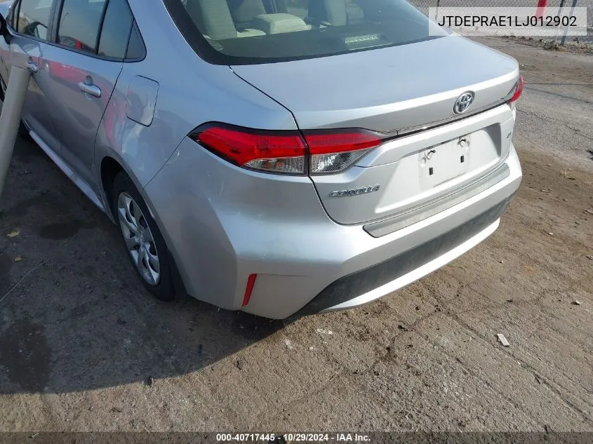 2020 Toyota Corolla Le VIN: JTDEPRAE1LJ012902 Lot: 40717445