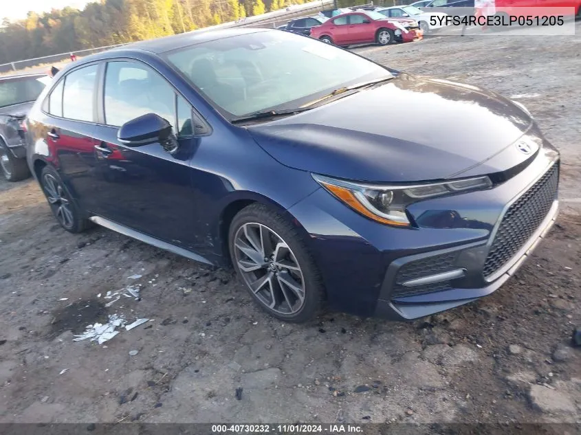 2020 Toyota Corolla Se VIN: 5YFS4RCE3LP051205 Lot: 40730232