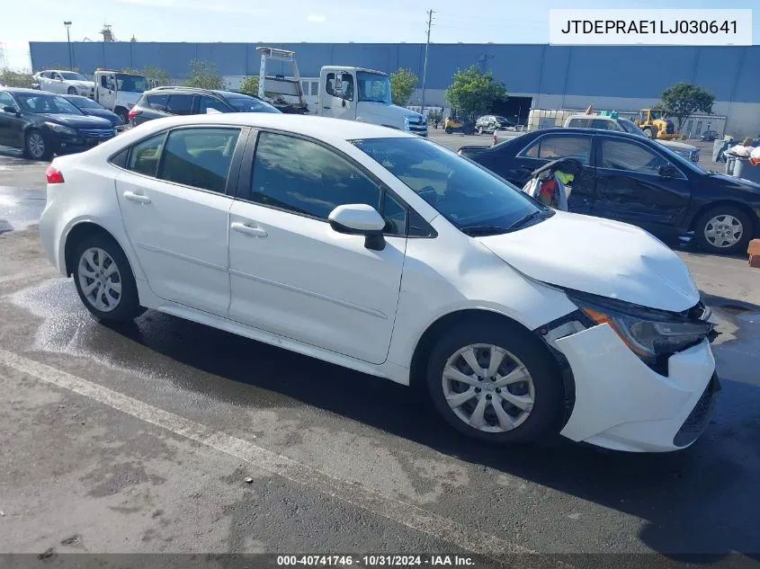 2020 Toyota Corolla Le VIN: JTDEPRAE1LJ030641 Lot: 40741746