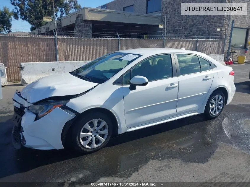 2020 Toyota Corolla Le VIN: JTDEPRAE1LJ030641 Lot: 40741746