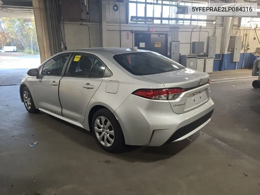 2020 Toyota Corolla Le VIN: 5YFEPRAE2LP084316 Lot: 40746563