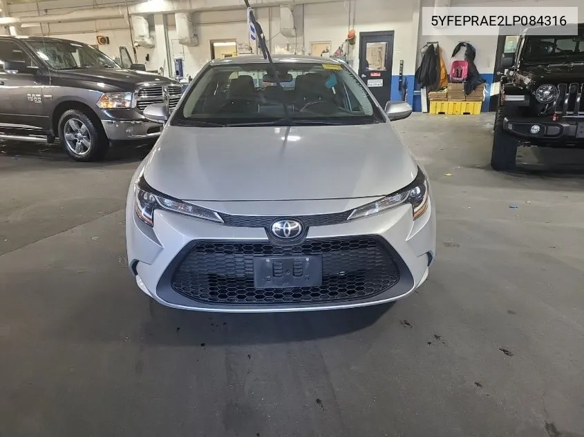 2020 Toyota Corolla Le VIN: 5YFEPRAE2LP084316 Lot: 40746563