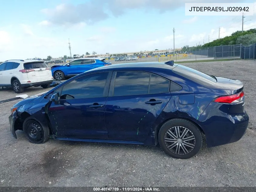 JTDEPRAE9LJ020942 2020 Toyota Corolla Le