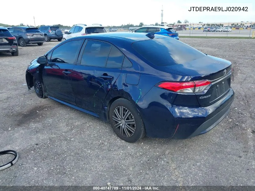 JTDEPRAE9LJ020942 2020 Toyota Corolla Le