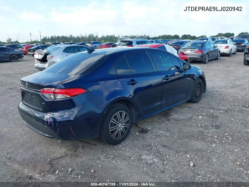 JTDEPRAE9LJ020942 2020 Toyota Corolla Le