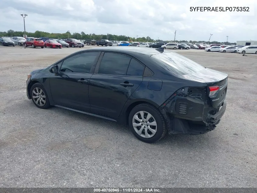 5YFEPRAE5LP075352 2020 Toyota Corolla Le