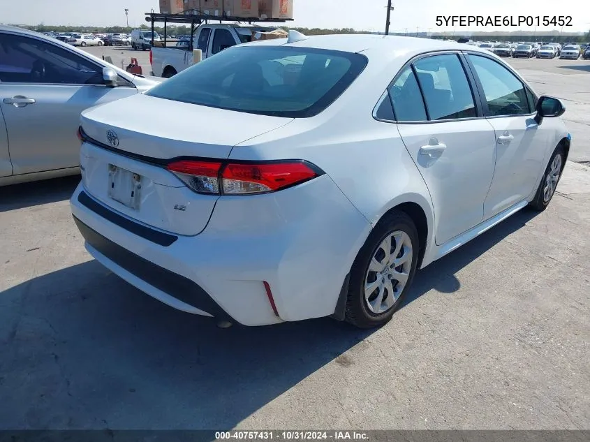 5YFEPRAE6LP015452 2020 Toyota Corolla Le