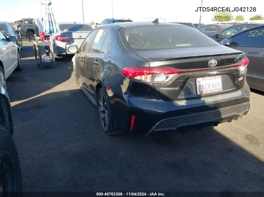 2020 Toyota Corolla Se VIN: JTDS4RCE4LJ042128 Lot: 40763309