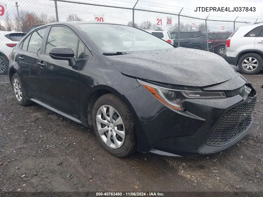 2020 Toyota Corolla Le VIN: JTDEPRAE4LJ037843 Lot: 40763480