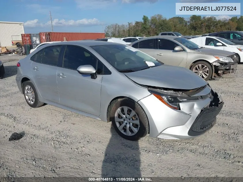 2020 Toyota Corolla Le VIN: JTDEPRAE1LJ077524 Lot: 40764813