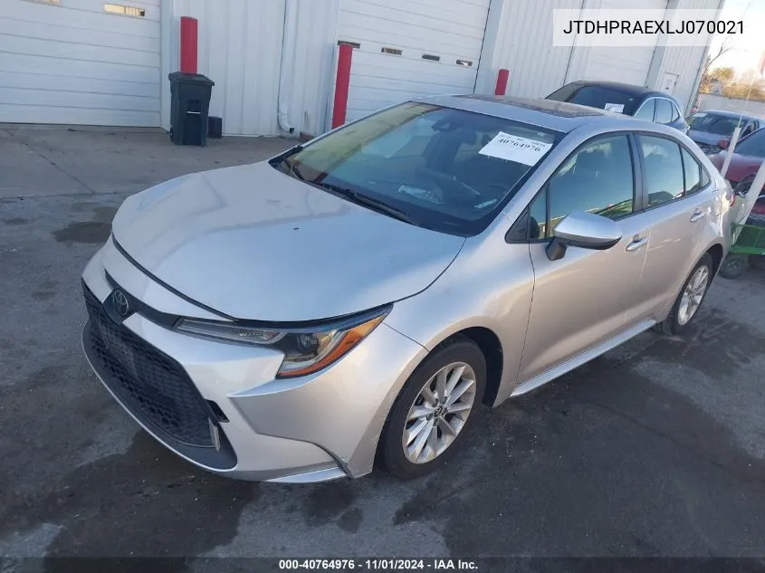 2020 Toyota Corolla Le VIN: JTDHPRAEXLJ070021 Lot: 40764976