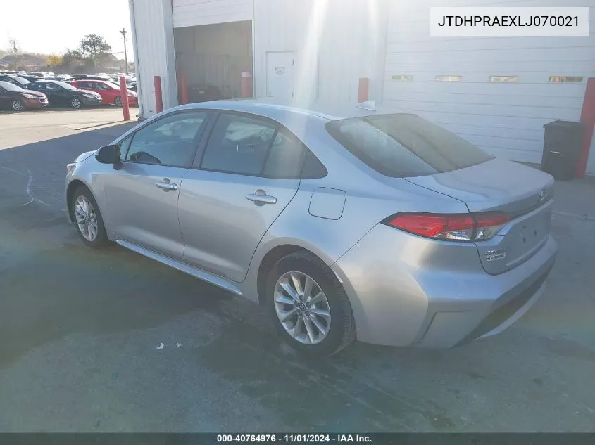 2020 Toyota Corolla Le VIN: JTDHPRAEXLJ070021 Lot: 40764976