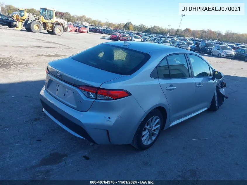 2020 Toyota Corolla Le VIN: JTDHPRAEXLJ070021 Lot: 40764976