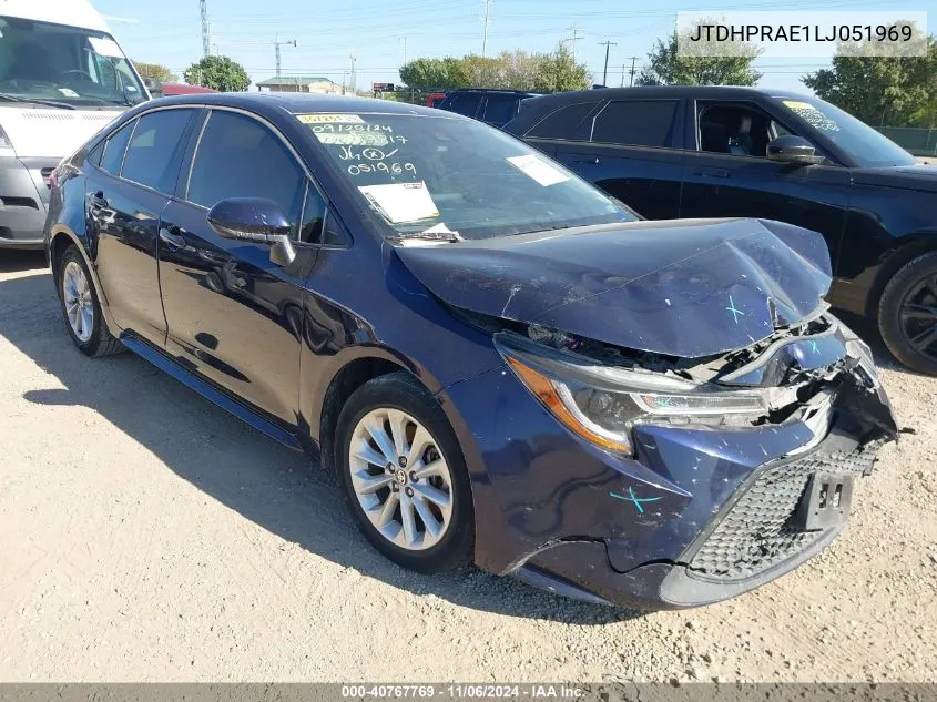 2020 Toyota Corolla Le VIN: JTDHPRAE1LJ051969 Lot: 40767769