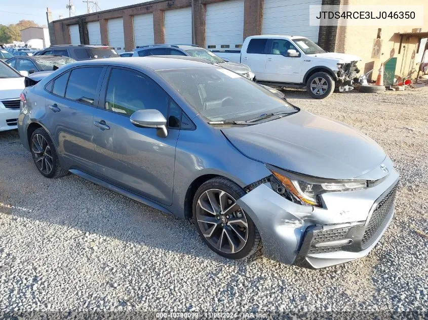 2020 Toyota Corolla Se VIN: JTDS4RCE3LJ046350 Lot: 40790099