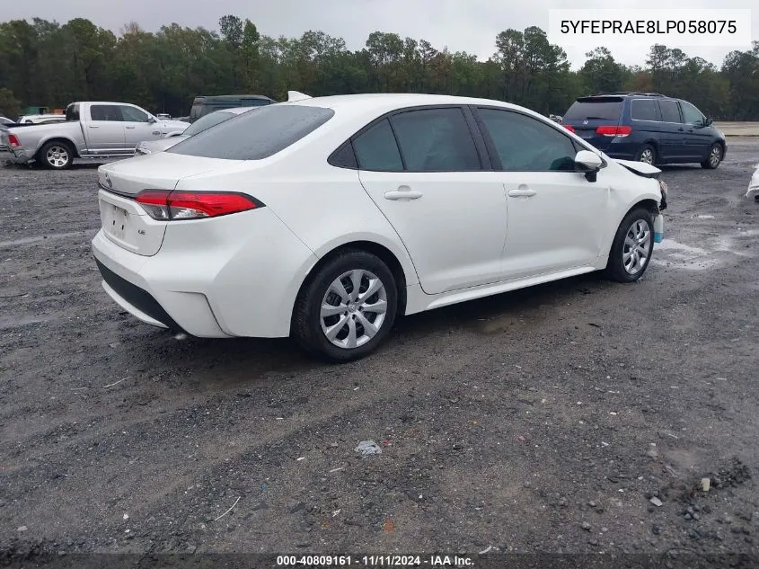 5YFEPRAE8LP058075 2020 Toyota Corolla Le