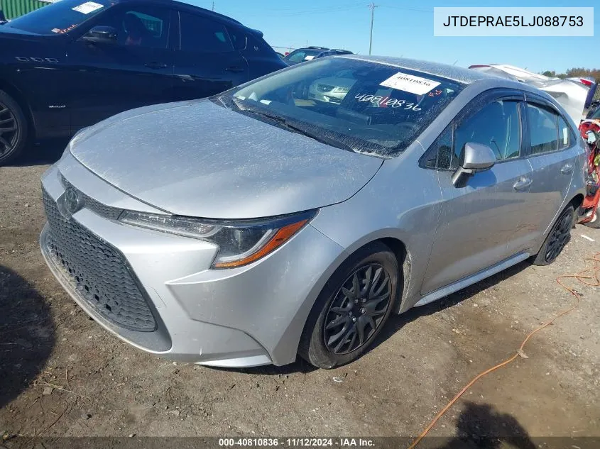 2020 Toyota Corolla Le VIN: JTDEPRAE5LJ088753 Lot: 40810836