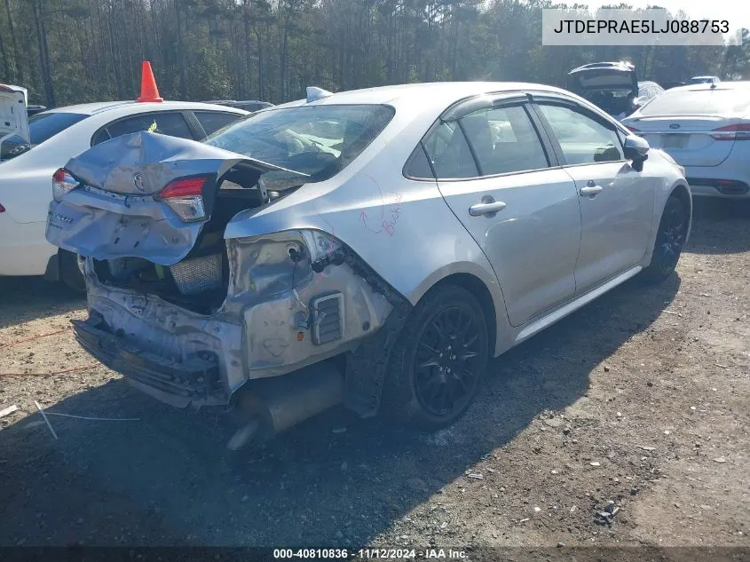 2020 Toyota Corolla Le VIN: JTDEPRAE5LJ088753 Lot: 40810836