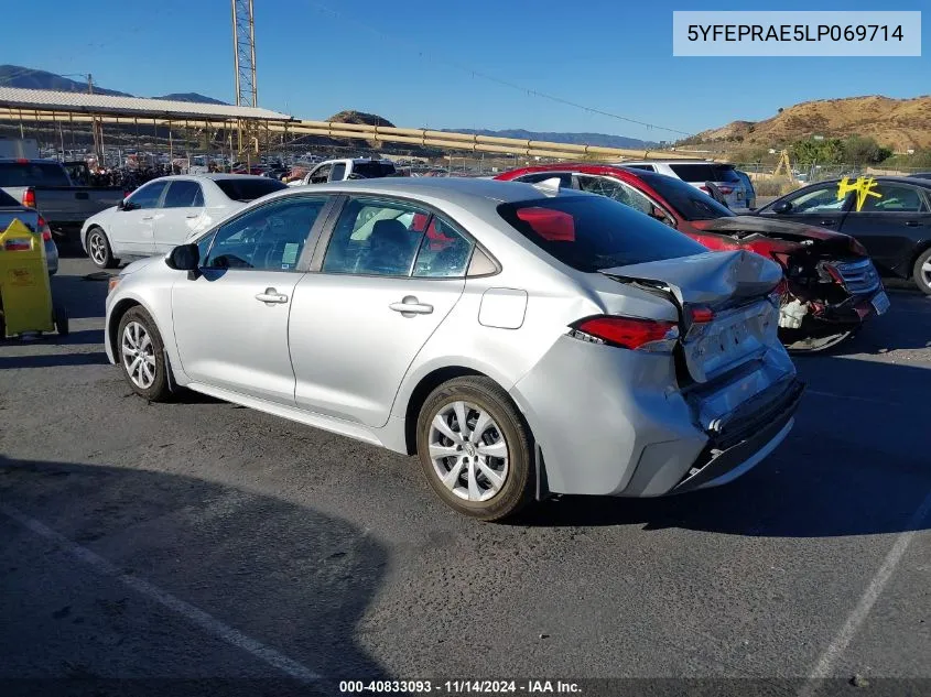 2020 Toyota Corolla Le VIN: 5YFEPRAE5LP069714 Lot: 40833093