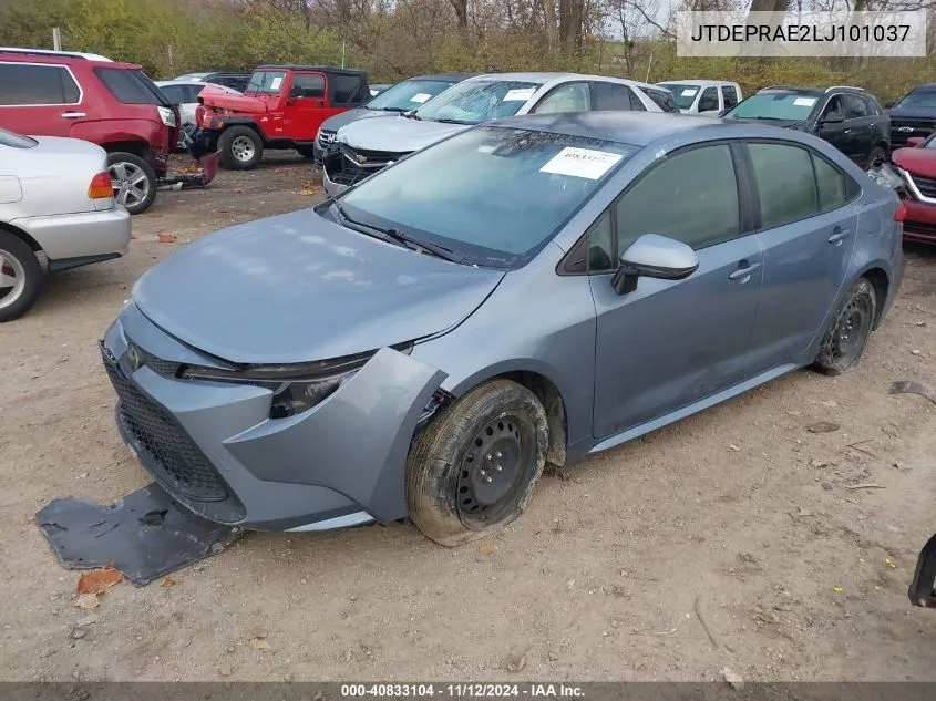 2020 Toyota Corolla Le VIN: JTDEPRAE2LJ101037 Lot: 40833104