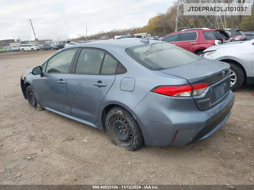 2020 Toyota Corolla Le VIN: JTDEPRAE2LJ101037 Lot: 40833104