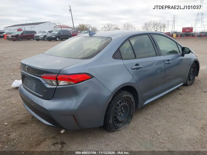 2020 Toyota Corolla Le VIN: JTDEPRAE2LJ101037 Lot: 40833104