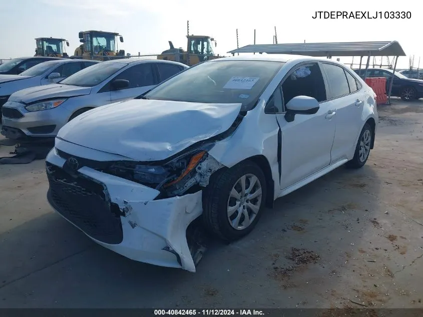 2020 Toyota Corolla Le VIN: JTDEPRAEXLJ103330 Lot: 40842465