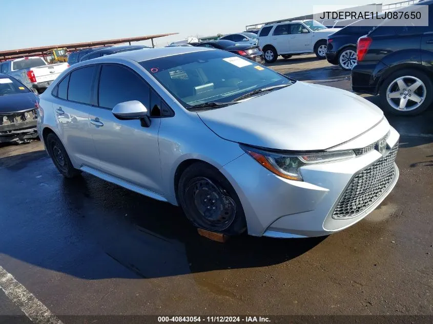 2020 Toyota Corolla Le VIN: JTDEPRAE1LJ087650 Lot: 40843054