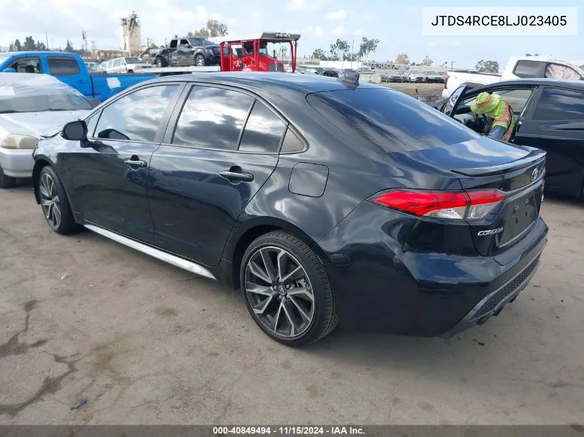 2020 Toyota Corolla Se VIN: JTDS4RCE8LJ023405 Lot: 40849494