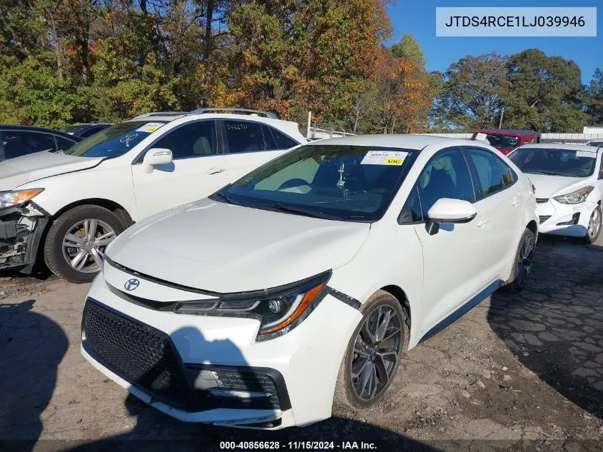 2020 Toyota Corolla Se VIN: JTDS4RCE1LJ039946 Lot: 40856628