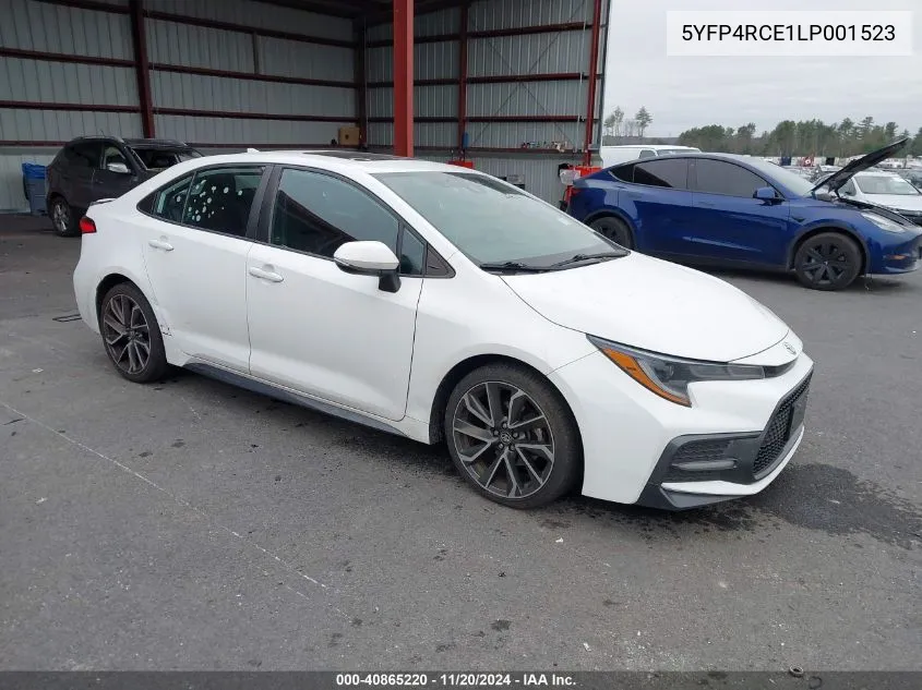 2020 Toyota Corolla Se VIN: 5YFP4RCE1LP001523 Lot: 40865220