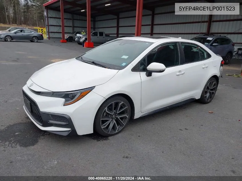 2020 Toyota Corolla Se VIN: 5YFP4RCE1LP001523 Lot: 40865220