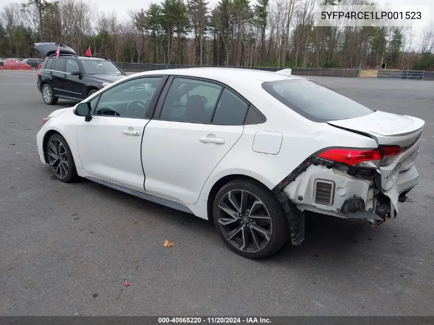 2020 Toyota Corolla Se VIN: 5YFP4RCE1LP001523 Lot: 40865220