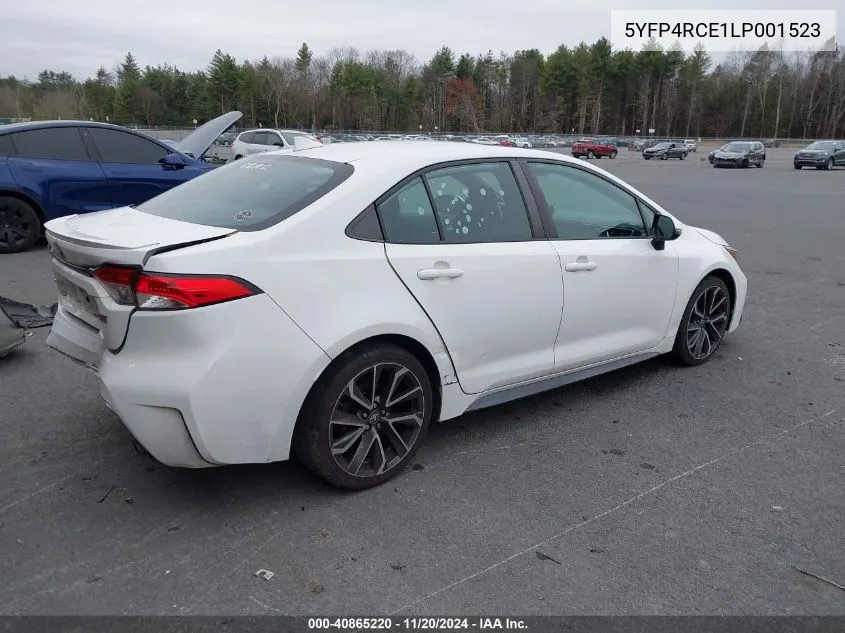 2020 Toyota Corolla Se VIN: 5YFP4RCE1LP001523 Lot: 40865220