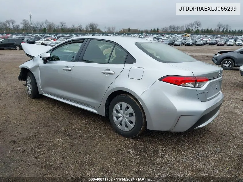 2020 Toyota Corolla L VIN: JTDDPRAEXLJ065299 Lot: 40871702