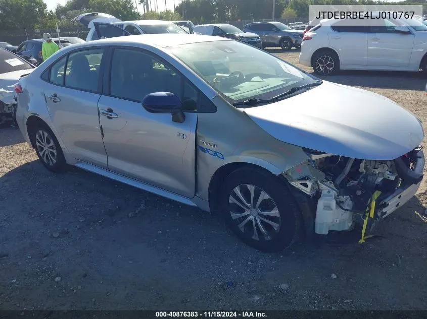 2020 Toyota Corolla Hybrid Le VIN: JTDEBRBE4LJ010767 Lot: 40876383