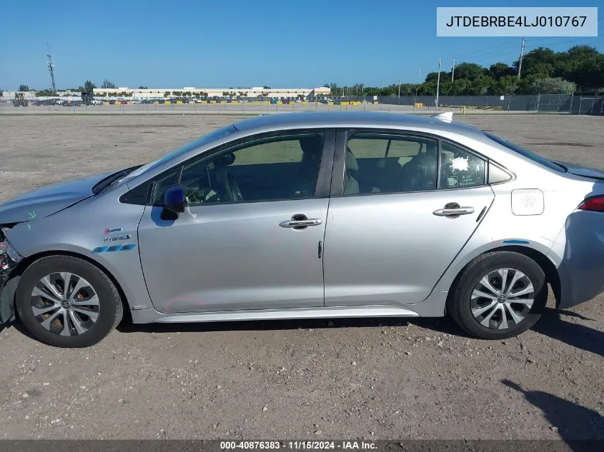 2020 Toyota Corolla Hybrid Le VIN: JTDEBRBE4LJ010767 Lot: 40876383