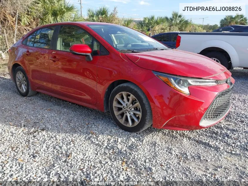 2020 Toyota Corolla Le VIN: JTDHPRAE6LJ008826 Lot: 40876740