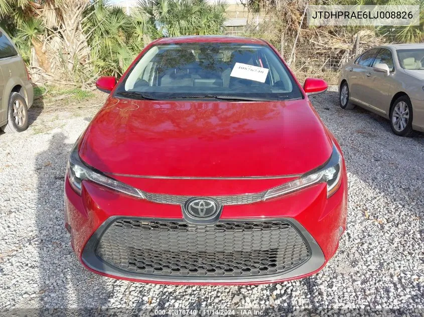 2020 Toyota Corolla Le VIN: JTDHPRAE6LJ008826 Lot: 40876740