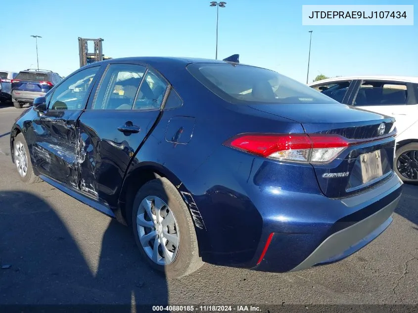 2020 Toyota Corolla Le VIN: JTDEPRAE9LJ107434 Lot: 40880185