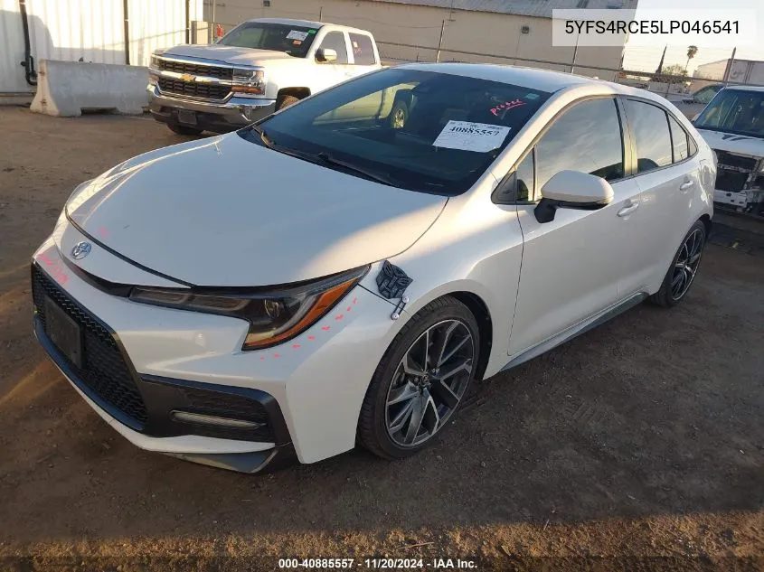 2020 Toyota Corolla Se VIN: 5YFS4RCE5LP046541 Lot: 40885557