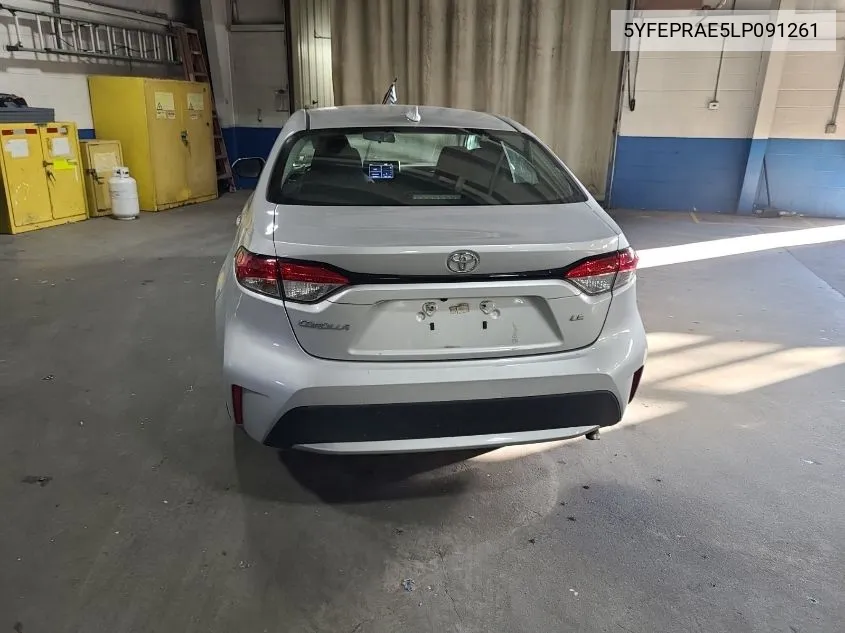 2020 Toyota Corolla Le VIN: 5YFEPRAE5LP091261 Lot: 40888034