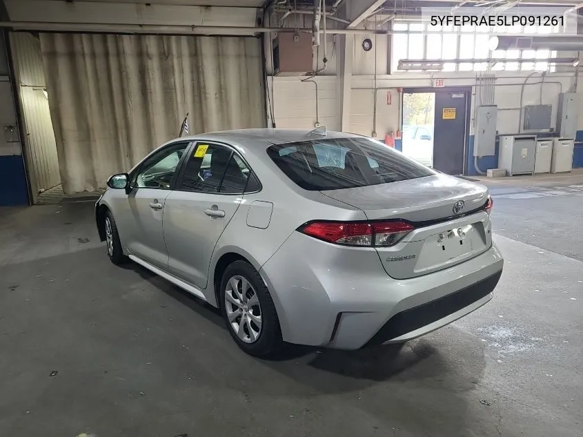 2020 Toyota Corolla Le VIN: 5YFEPRAE5LP091261 Lot: 40888034