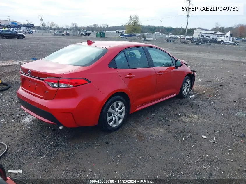 2020 Toyota Corolla Le VIN: 5YFEPRAE2LP049730 Lot: 40889766