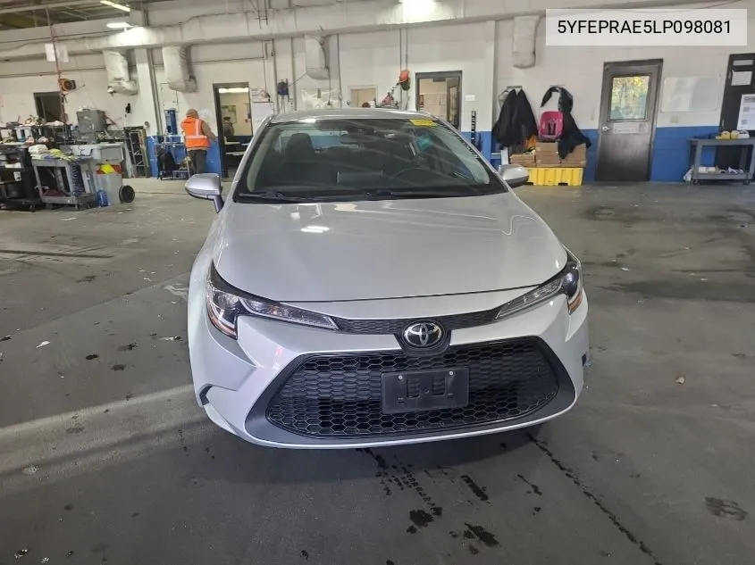 2020 Toyota Corolla Le VIN: 5YFEPRAE5LP098081 Lot: 40891374