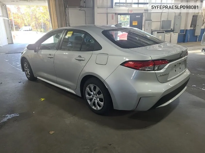 2020 Toyota Corolla Le VIN: 5YFEPRAE5LP098081 Lot: 40891374